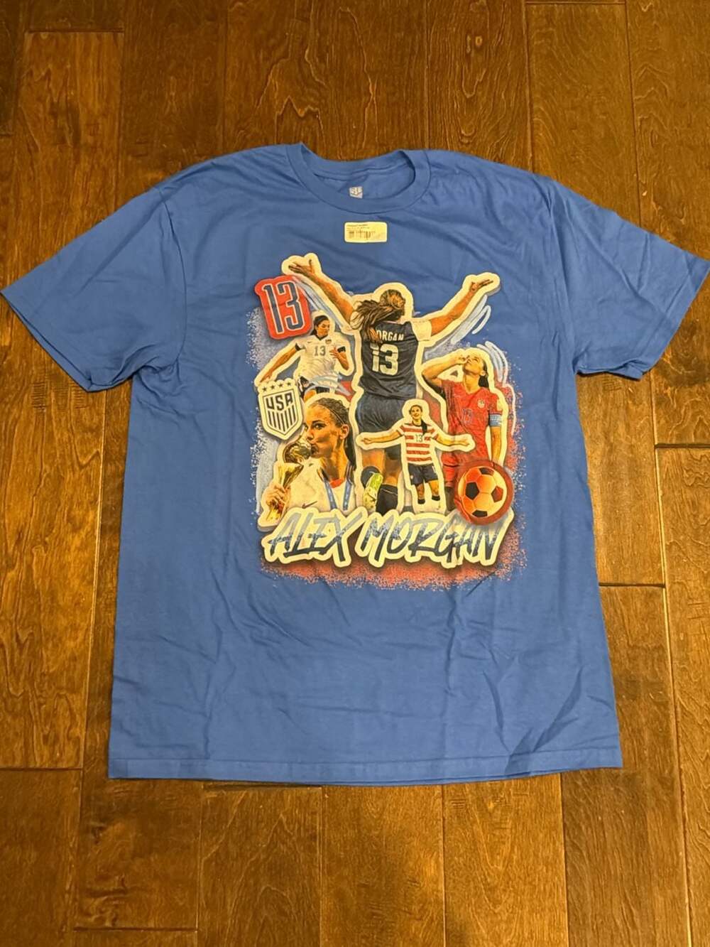 US Soccer Alex Morgan Farewell Career Graphic T-Shirt Blue - Size L